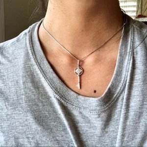 Jewelry - Silver studded key necklace Jewelry - Silver studded key necklace